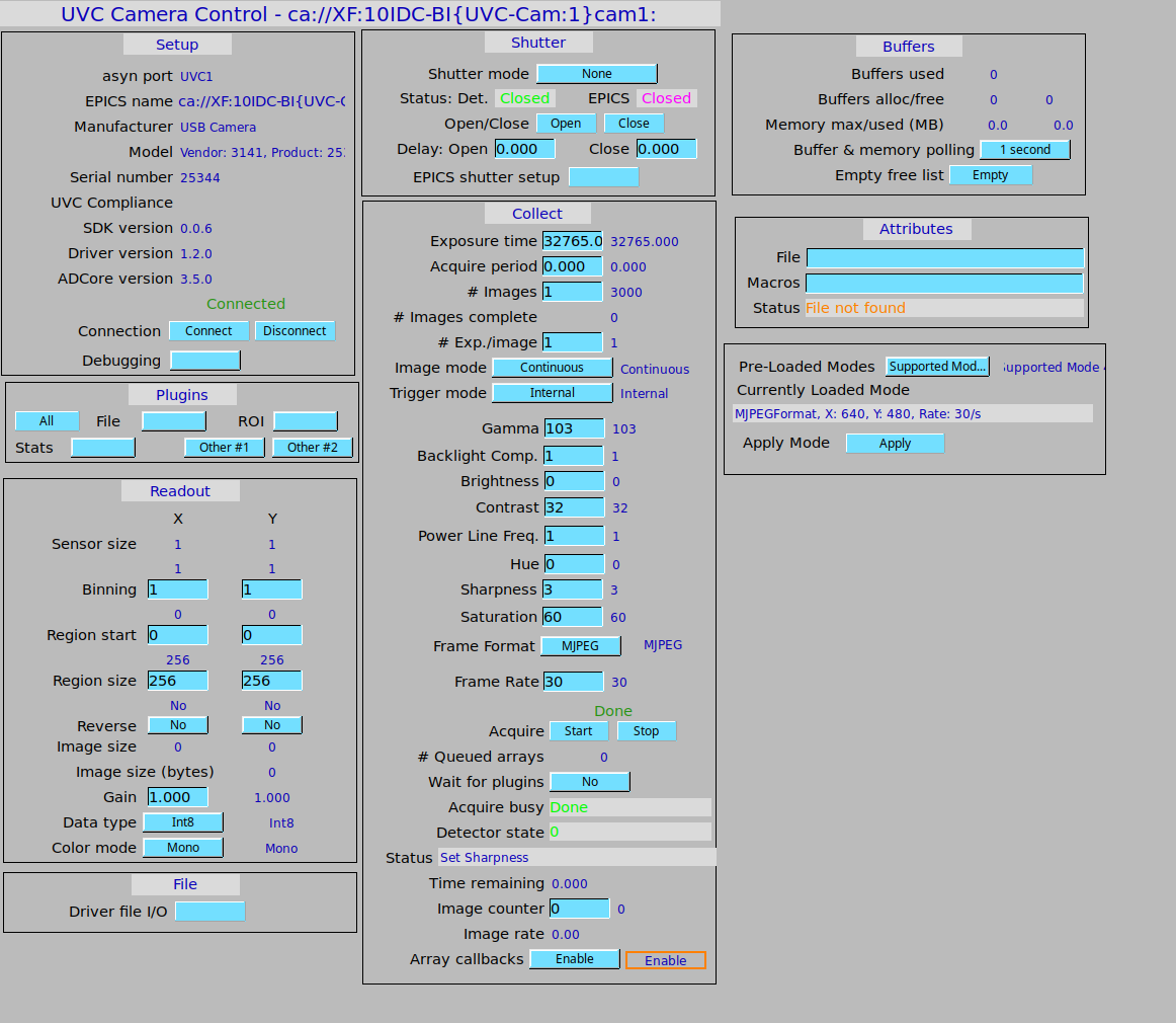 uvc camera settings